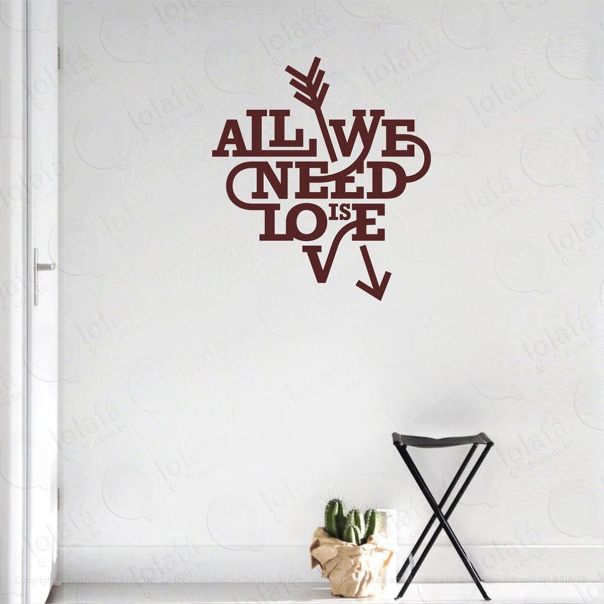 all we need is love adesivos de parede frases mod:175