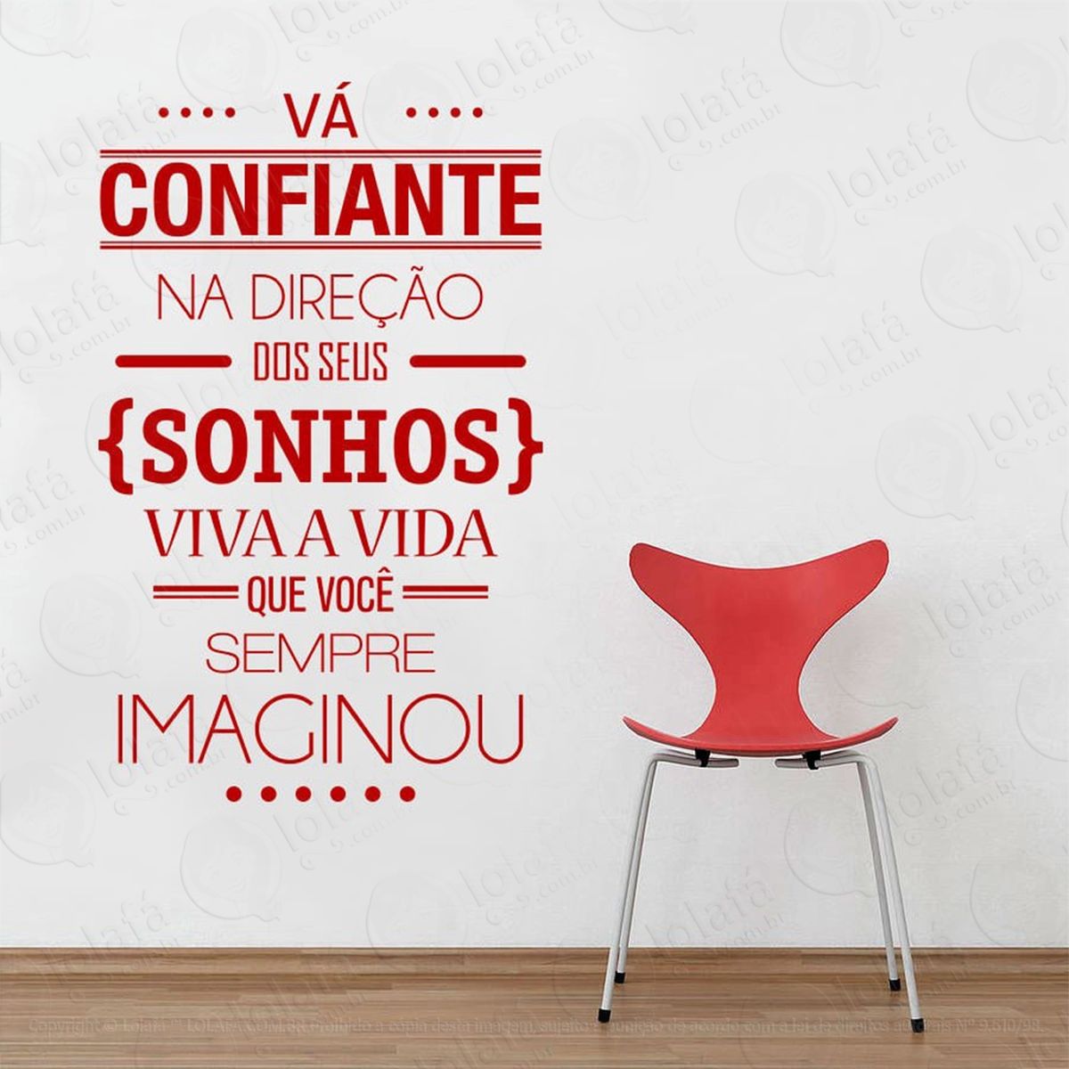 vá confiante adesivos de parede frases mod:177