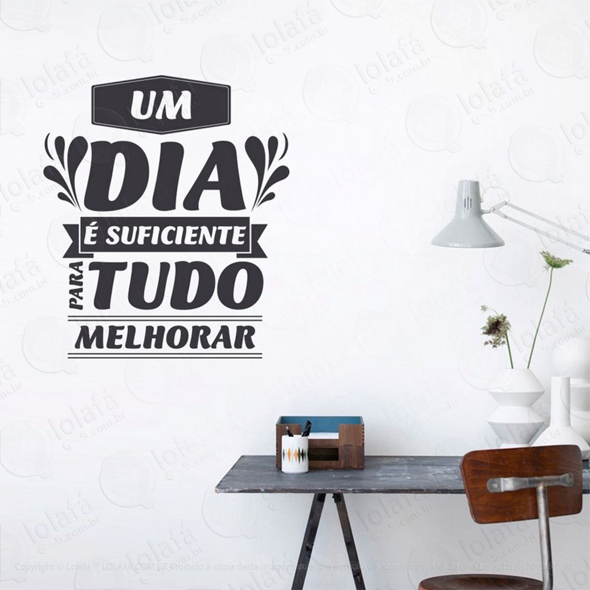 um dia É suficiente adesivos de parede frases mod:192