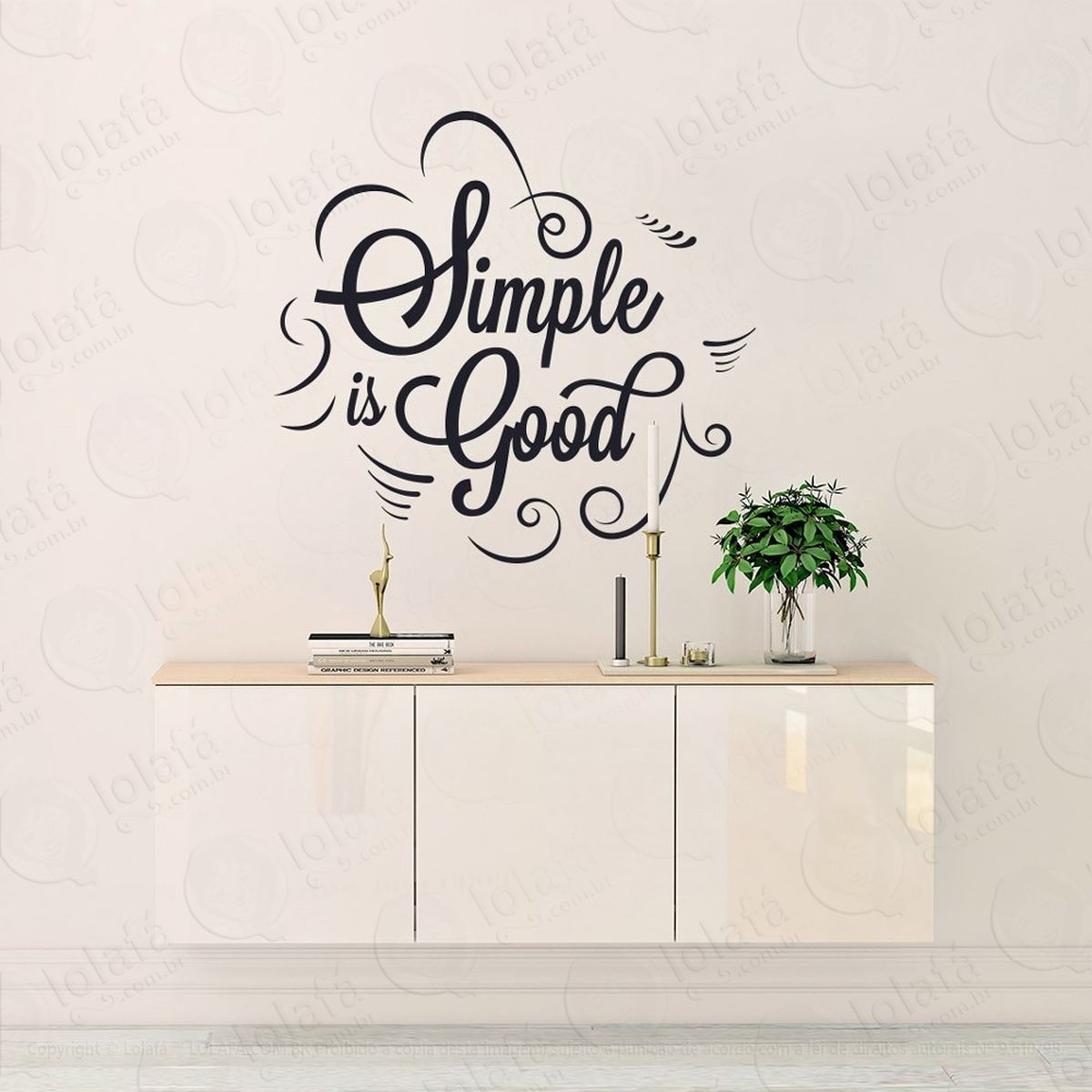 simple is good adesivos de parede frases mod:209