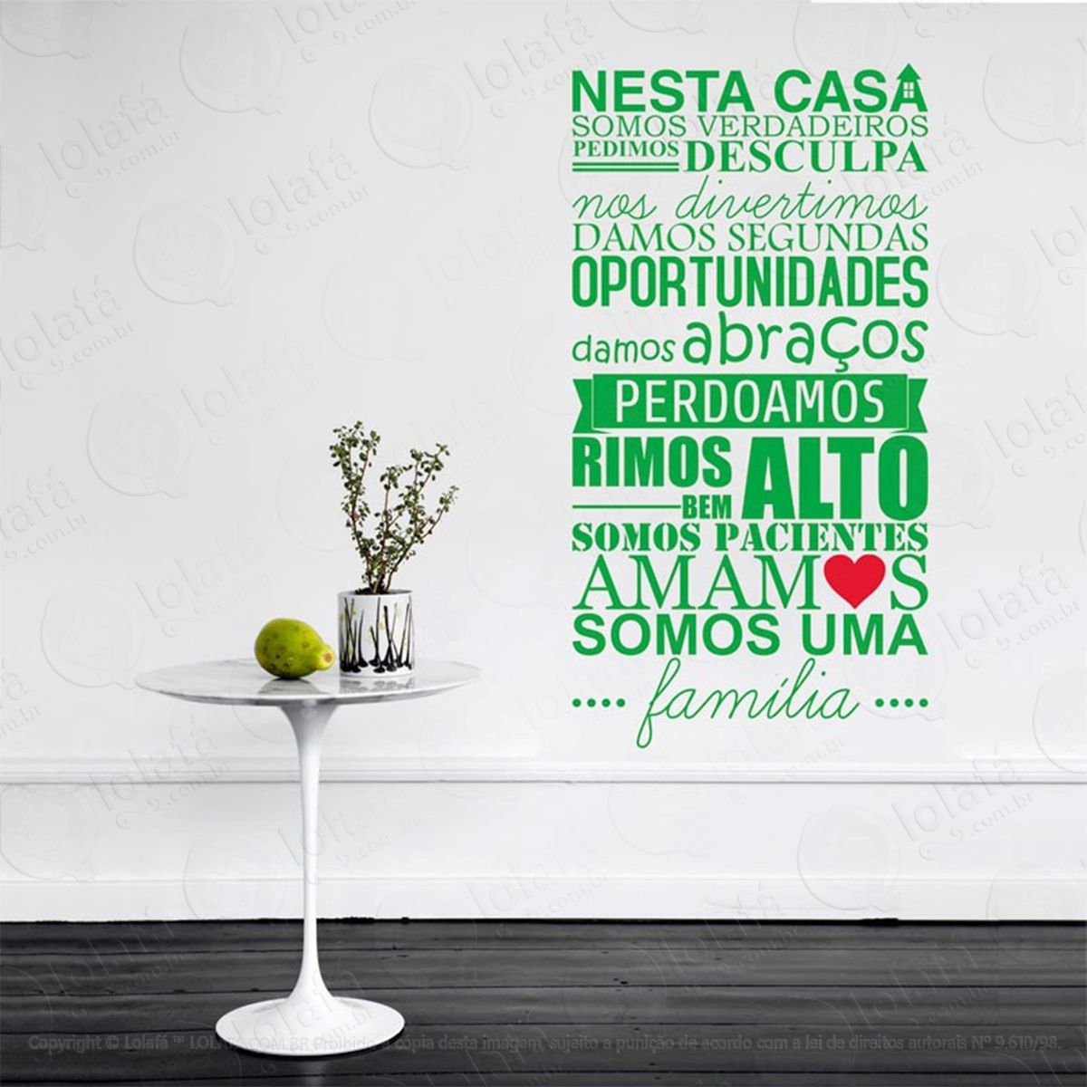 família adesivos de parede frases mod:251