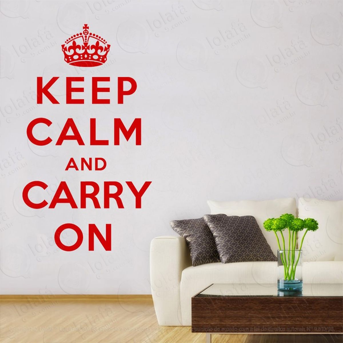 keep calm and carry adesivos de parede frases mod:252
