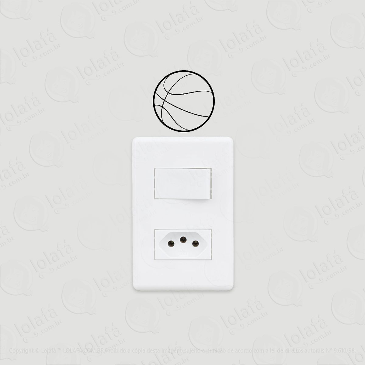 2 adesivos de interruptor luz e tomada bola de basquete mod:11