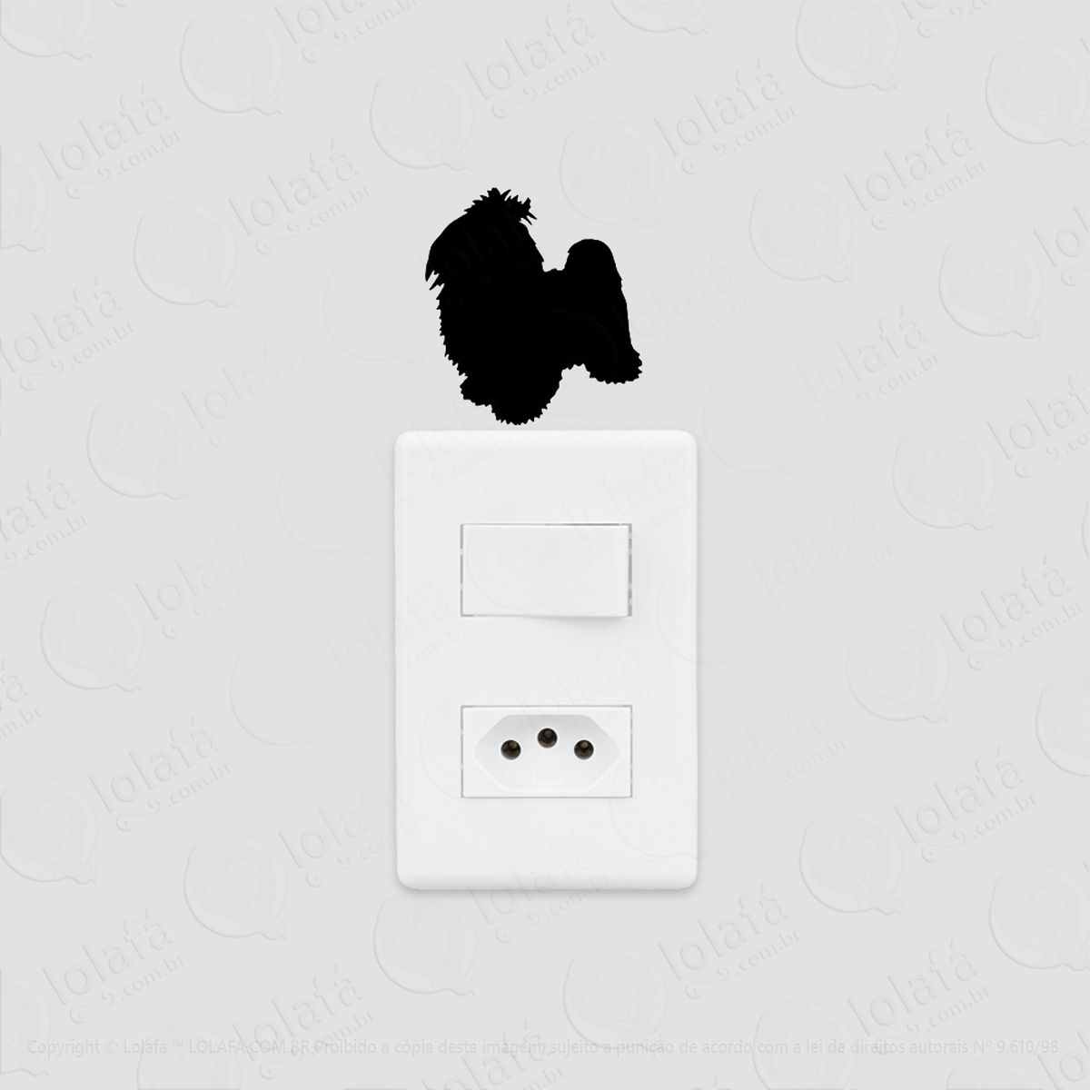2 Adesivos De Interruptor Luz E Tomada Cachorro Shih Tzu Mod:28
