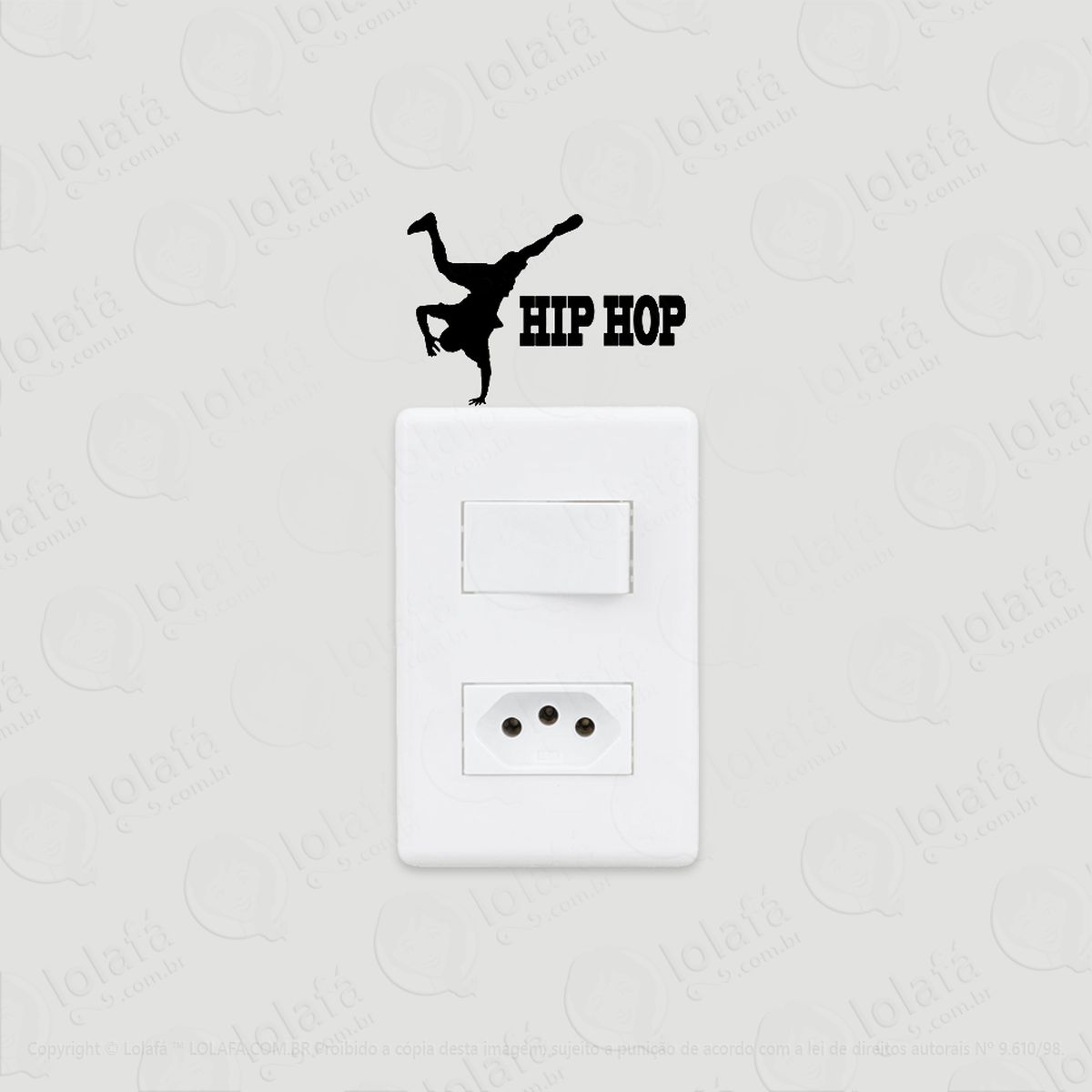 2 Adesivos De Interruptor Luz E Tomada B-boy Hip Hop Mod:49