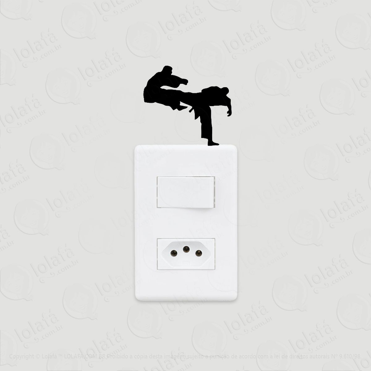 2 adesivos de interruptor luz e tomada karatê golpe mortal mod:62
