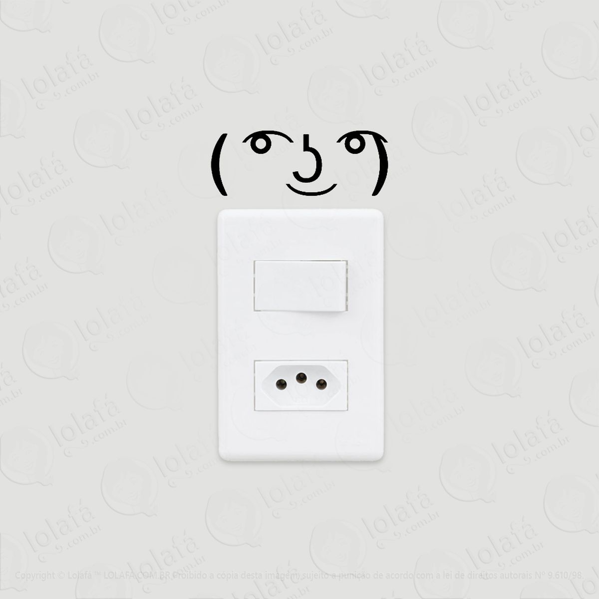 2 adesivos de interruptor luz e tomada lenny face meme mod:66