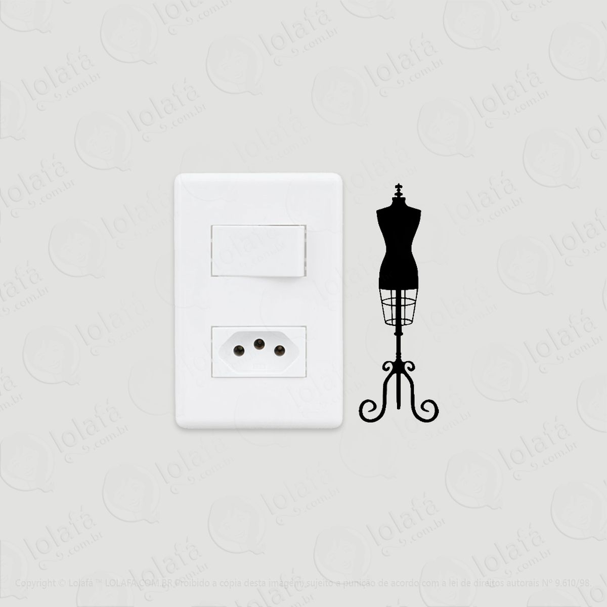 2 Adesivos De Interruptor Luz E Tomada Manequim De Estilista Mod:68