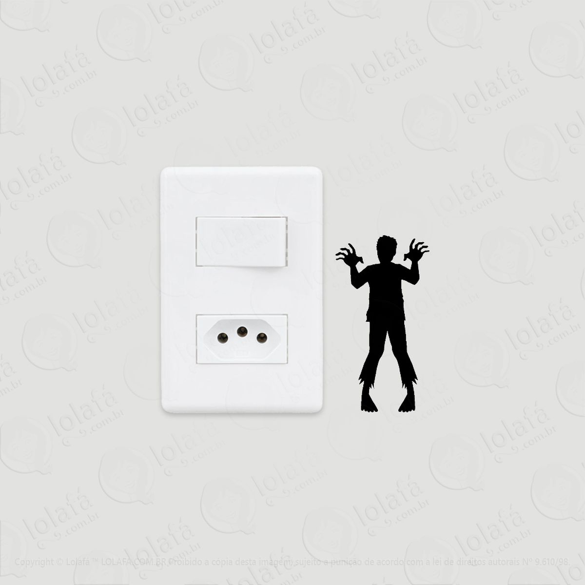 2 Adesivos De Interruptor Luz E Tomada Zumbi Atacando Mod:70