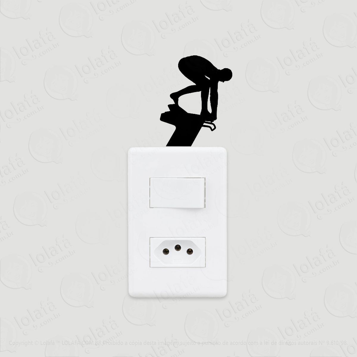 2 Adesivos De Interruptor Luz E Tomada Atleta De Natação Mod:71