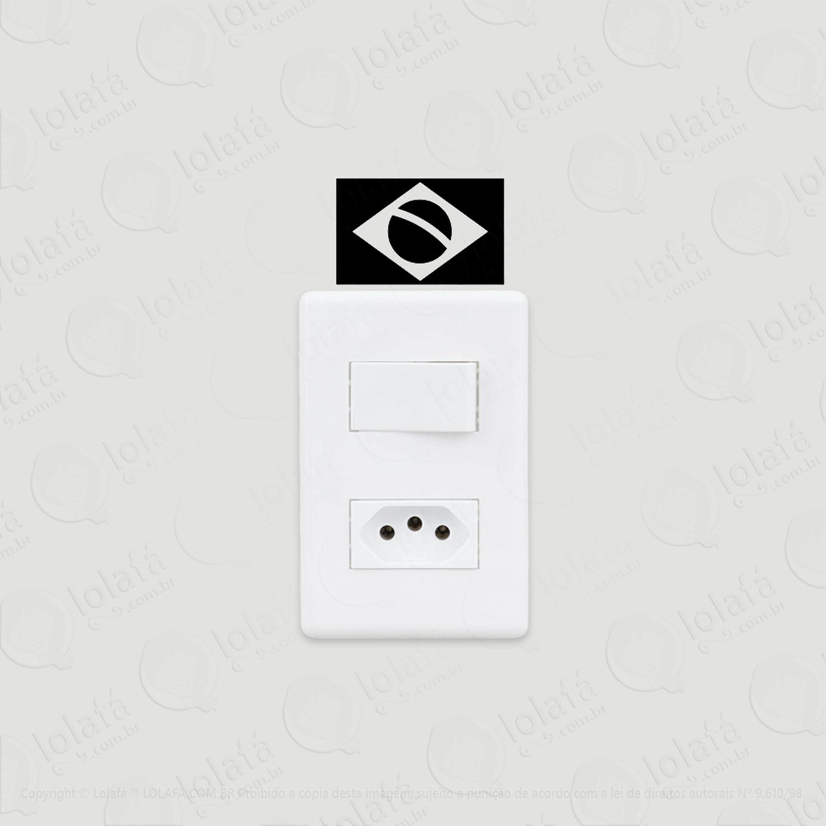 2 Adesivos De Interruptor Luz E Tomada Bandeira De Brasil Mod:132