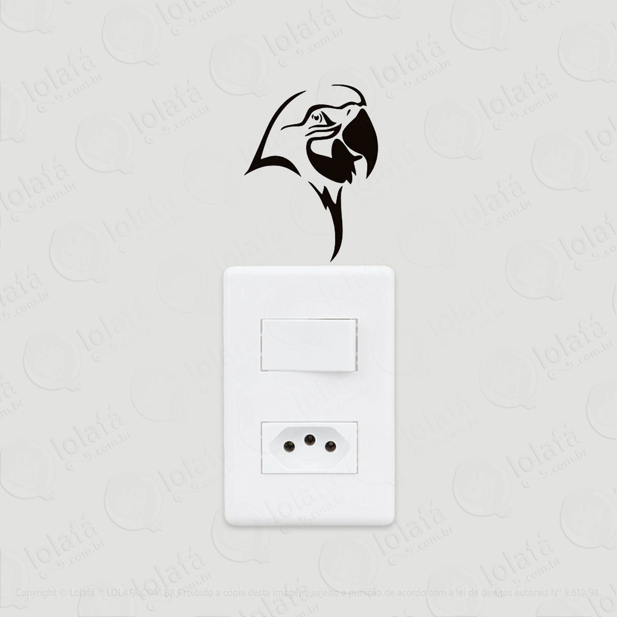 2 adesivos de interruptor luz e tomada ave arara mod:134