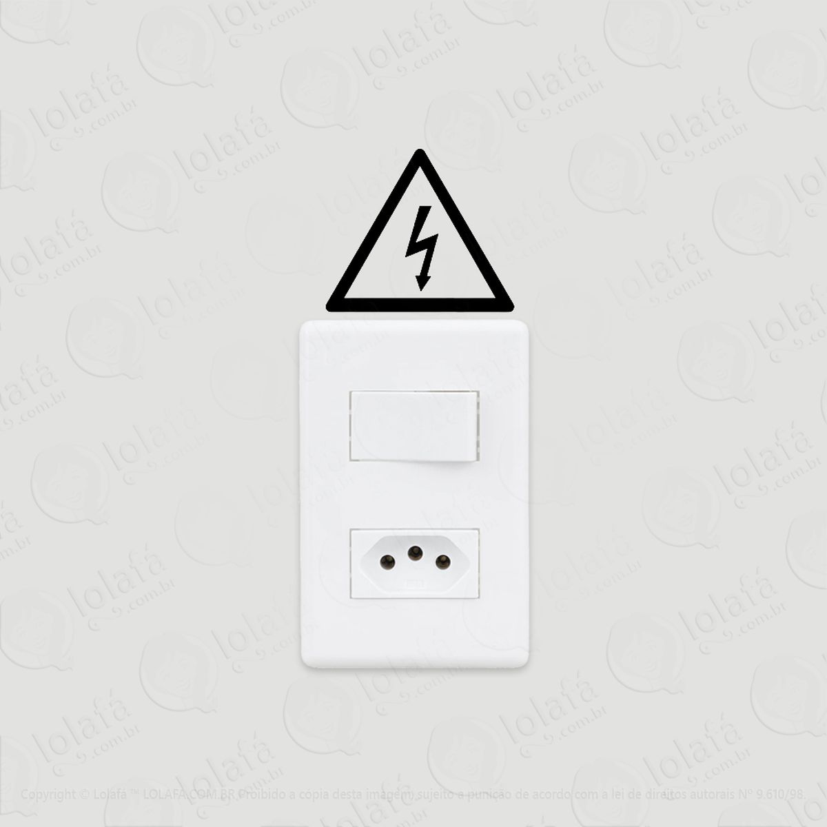 2 adesivos de interruptor luz e tomada símbolo alta voltagem mod:135