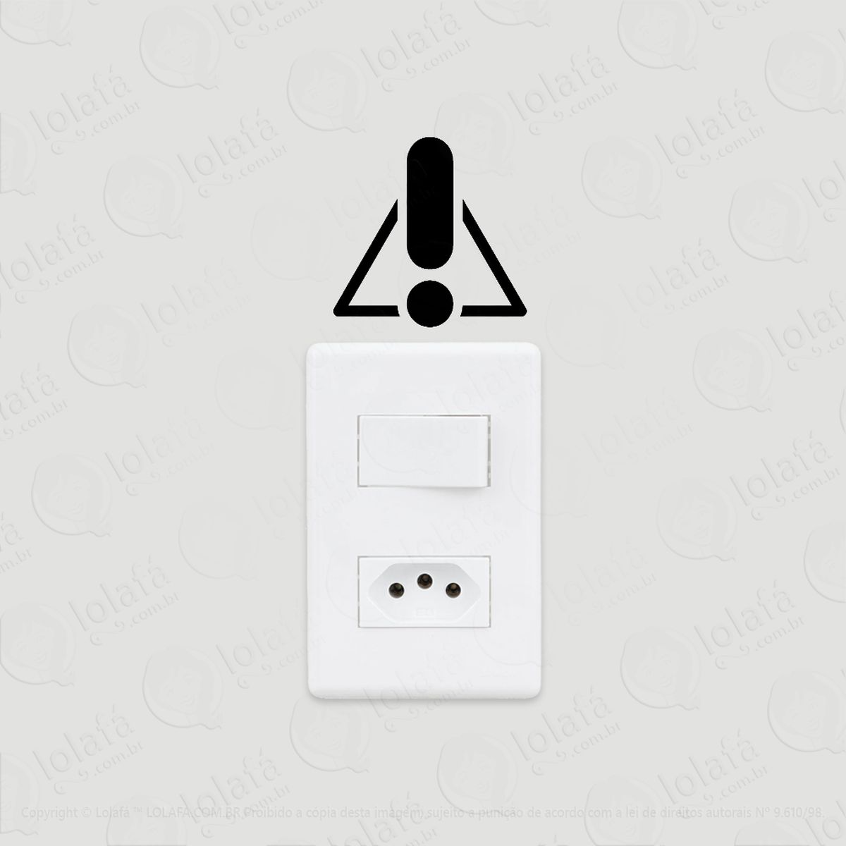2 adesivos de interruptor luz tomada aviso exclamação alerta mod:146