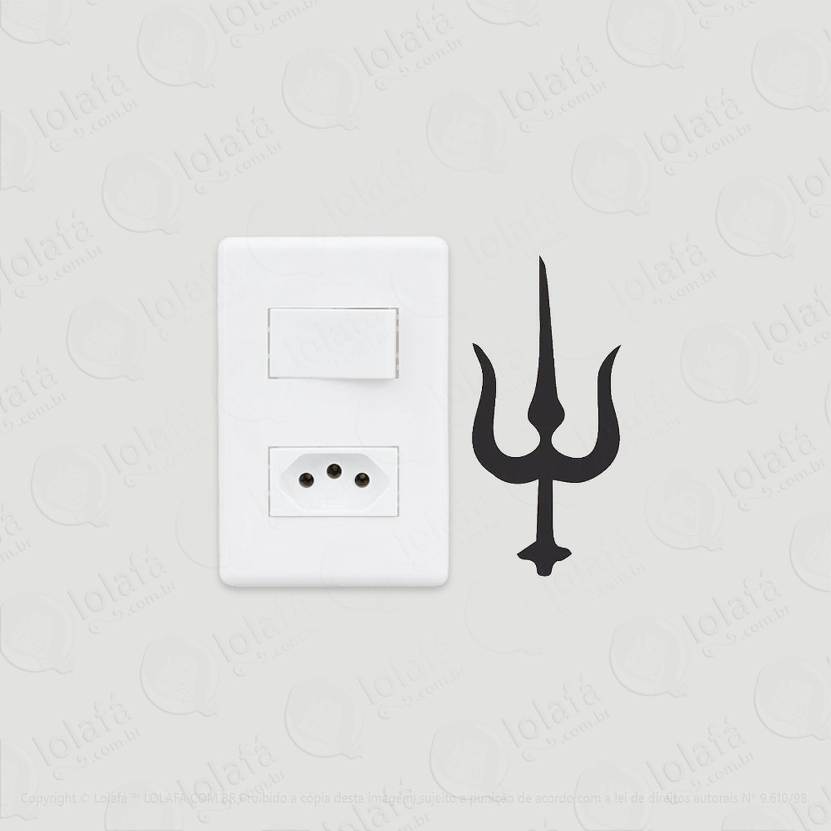2 adesivos de interruptor luz e tomada tridente celta mod:156