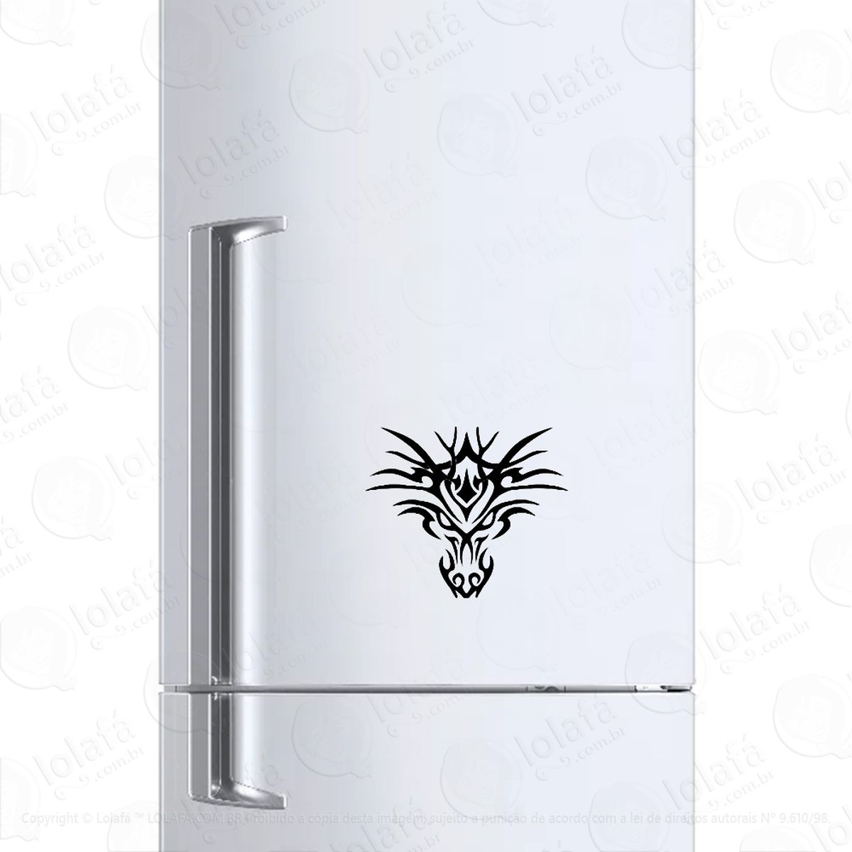 adesivo para geladeira cabeça dragão tribal mod:173