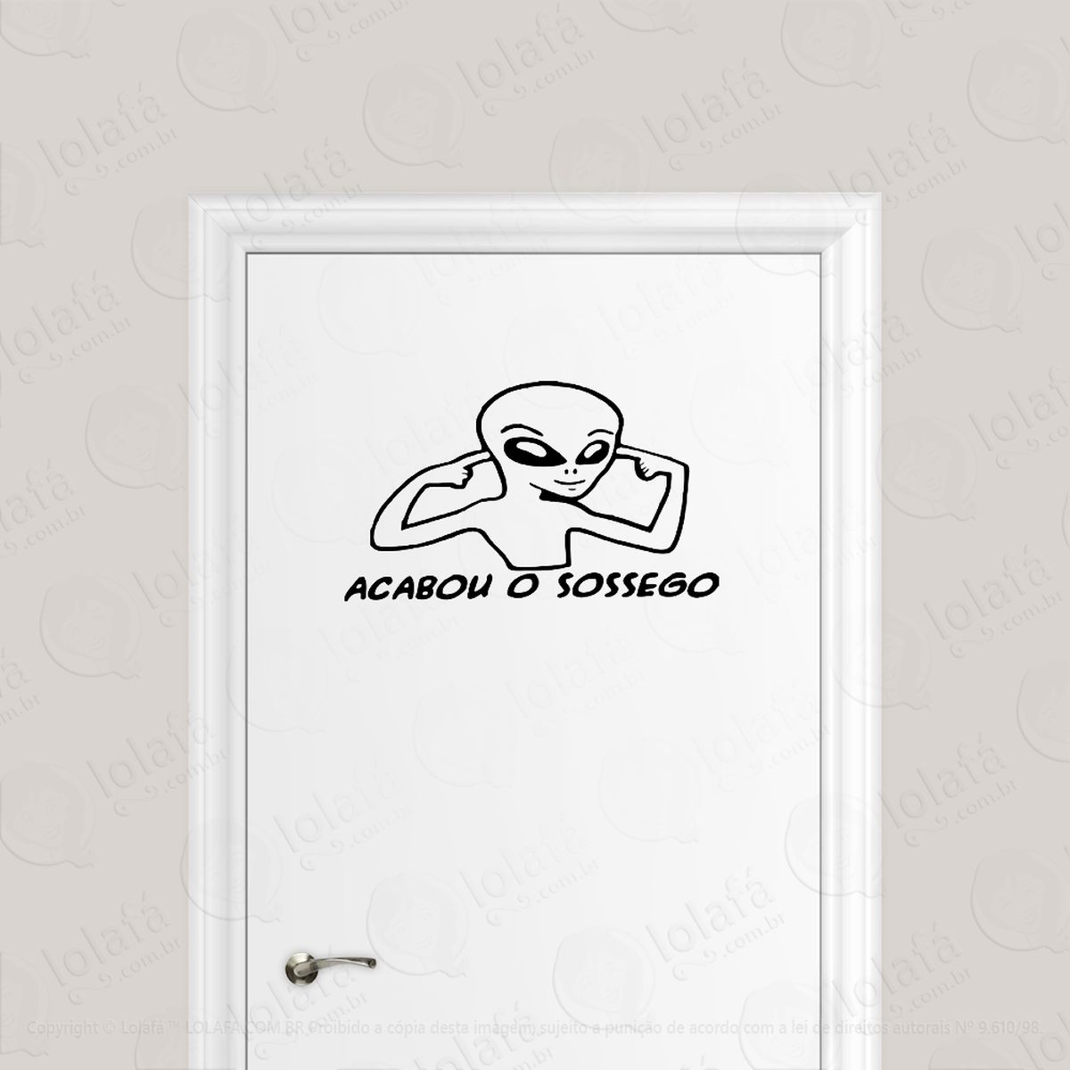 adesivo para porta e.t acabou o sossego! adesivos para porta mod:182