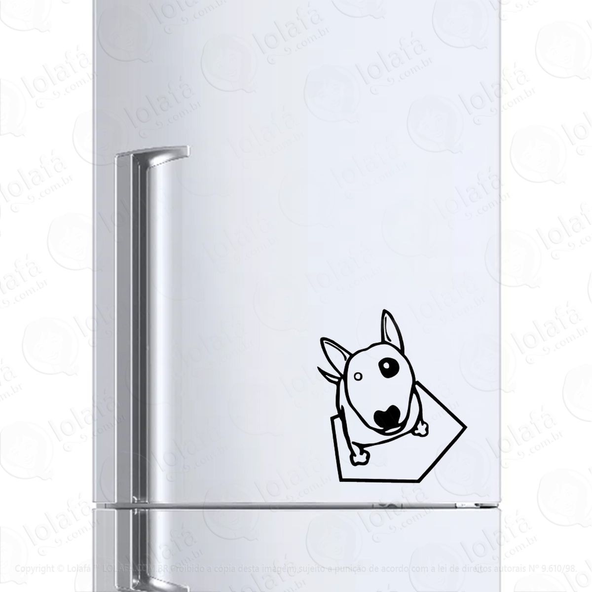Adesivo Geladeira Frigobar Cervejeira Cachorro Bull Terrier Mod:195