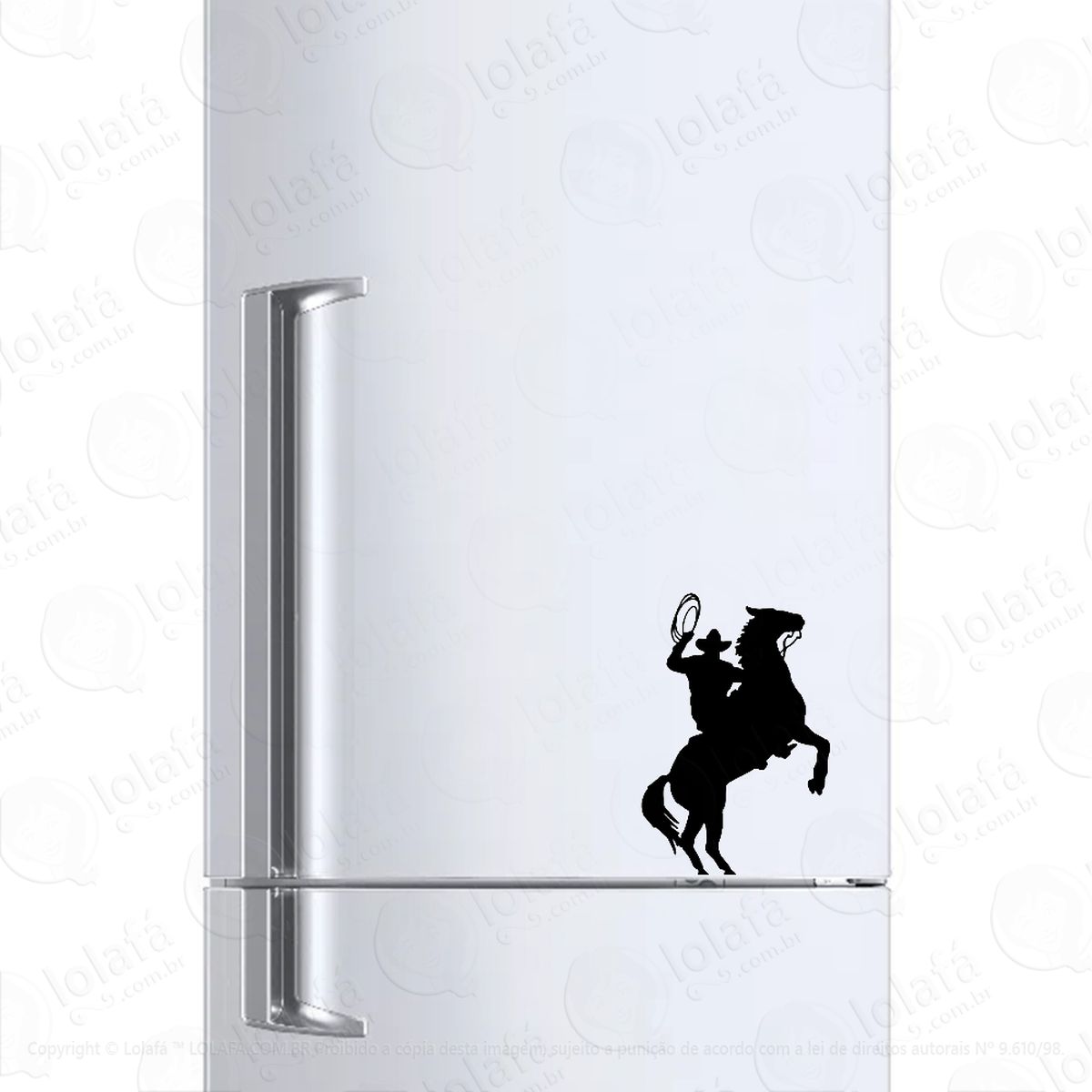 adesivo para geladeira cowboy peão no cavalo mod:204
