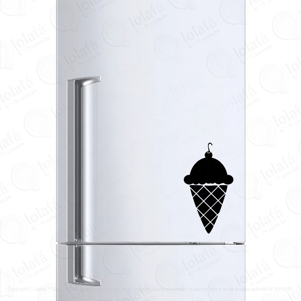 Adesivo Para Geladeira Sorvete Casquinha Sundae Mod:256