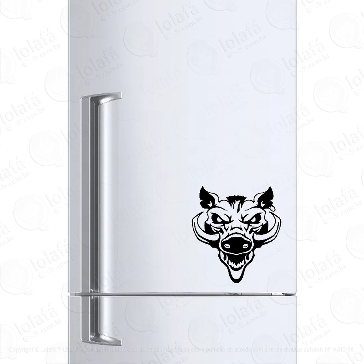Adesivo Para Geladeira Porco Selvagem Javali Mod:273