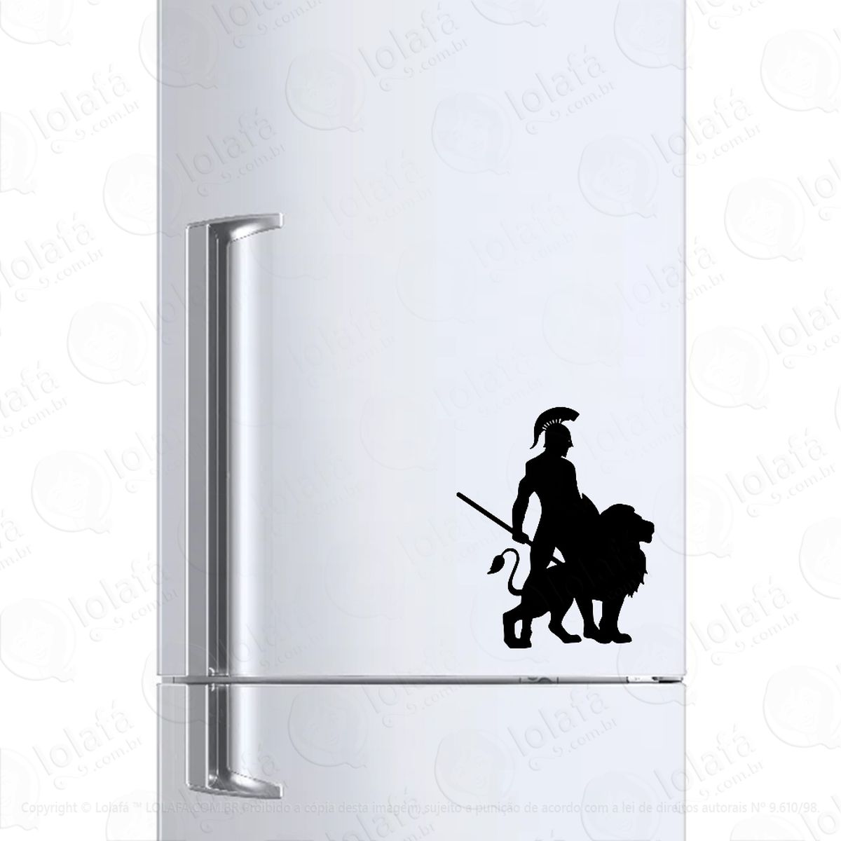 Adesivo Para Geladeira Gladiador Romano Leão Mod:280