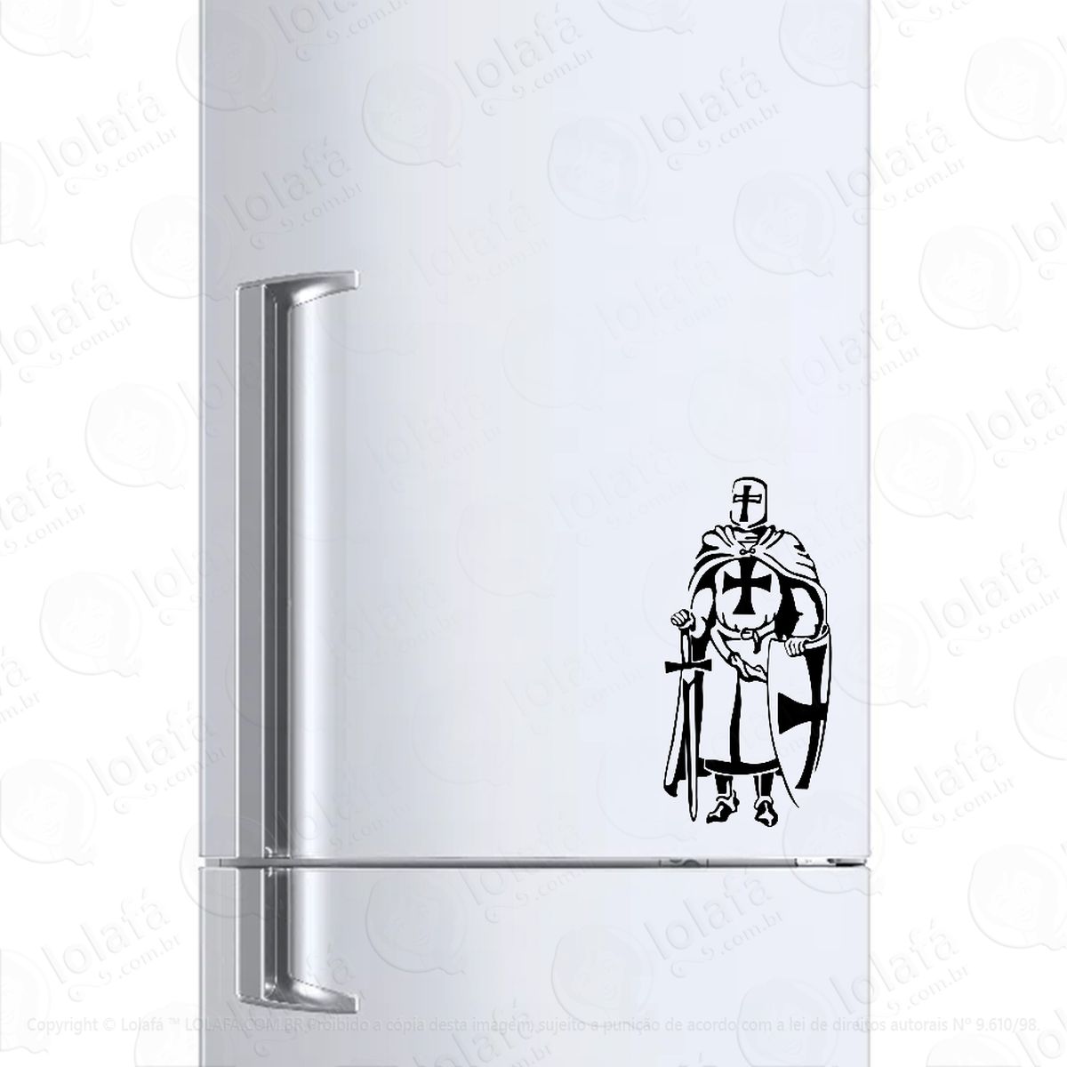 adesivo para geladeira cavaleiro templário guerreiro mod:306