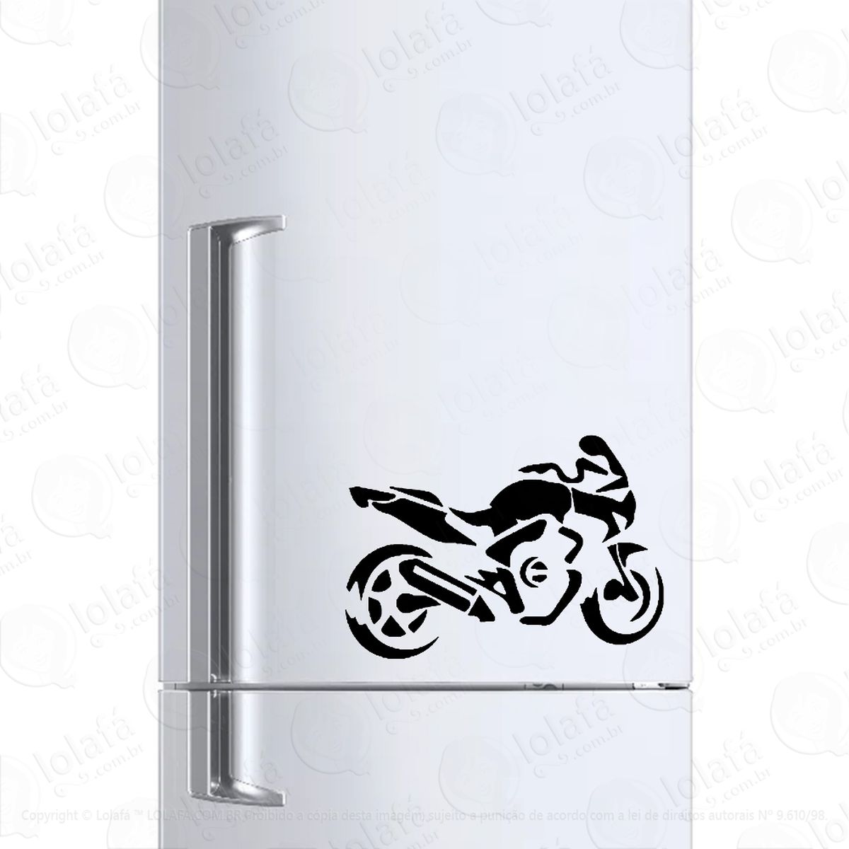 Adesivo Para Geladeira Moto Speed Motocicleta Mod:323