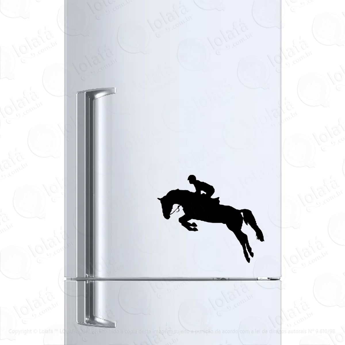 adesivo para geladeira hipismo equitação salto cavalo mod:330