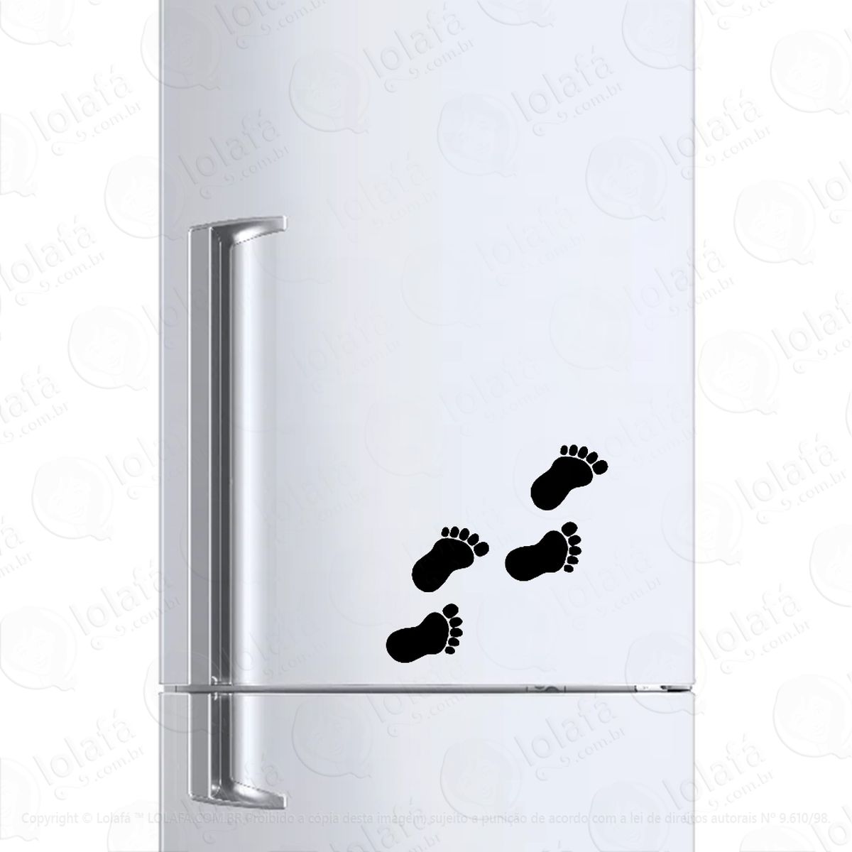 adesivo para geladeira pegadas pés humanos mod:348