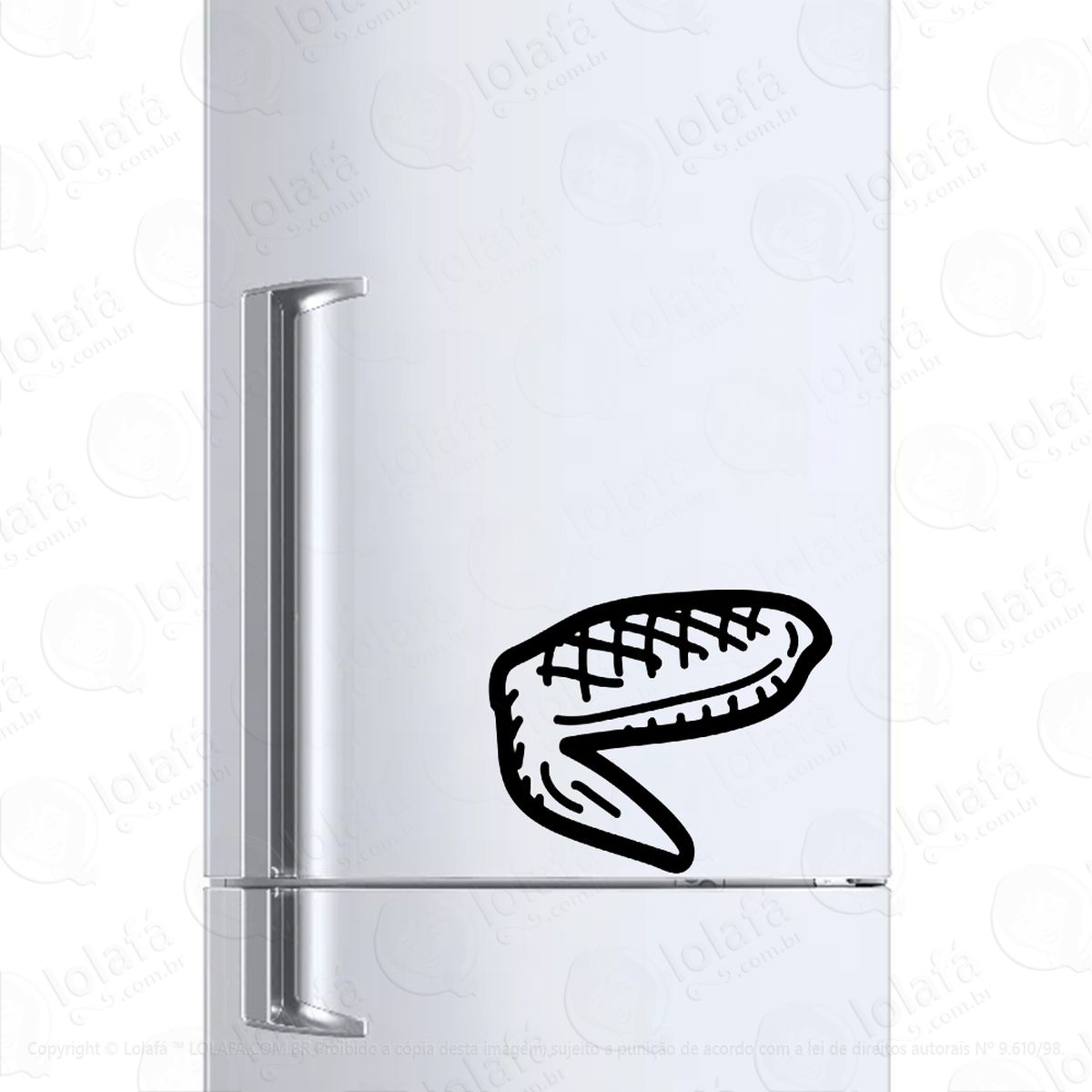 Adesivo Para Geladeira Asa De Frango Assada Churrasco Mod:362