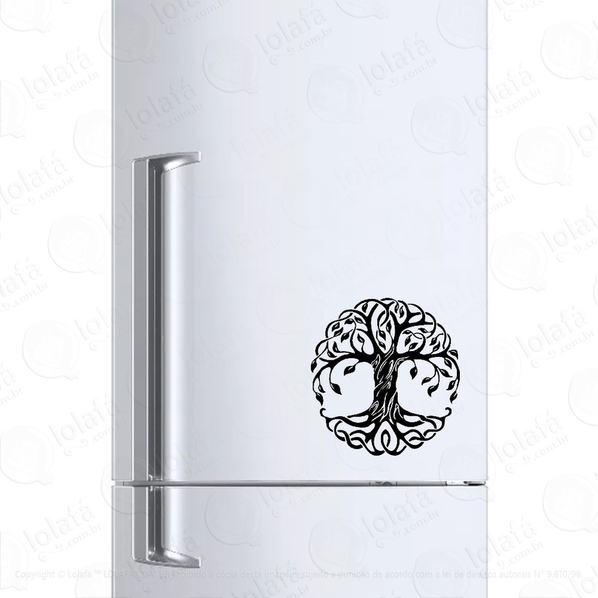 Adesivo Para Geladeira Árvore Redonda Mandala Mod:464