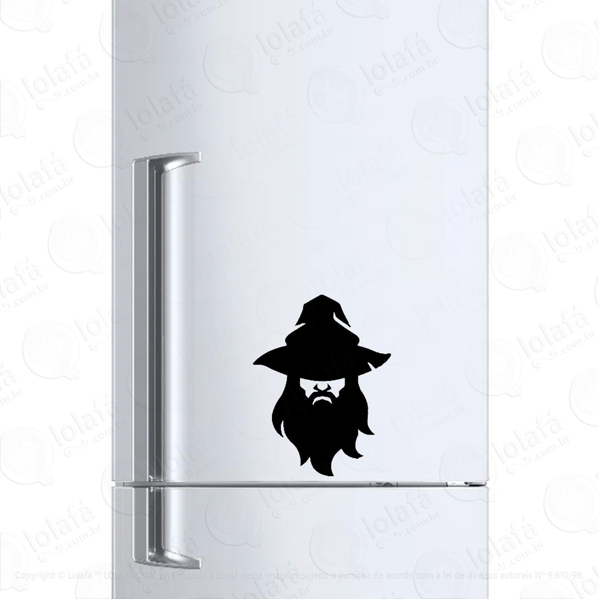 adesivo para geladeira mago bruxo mod:476