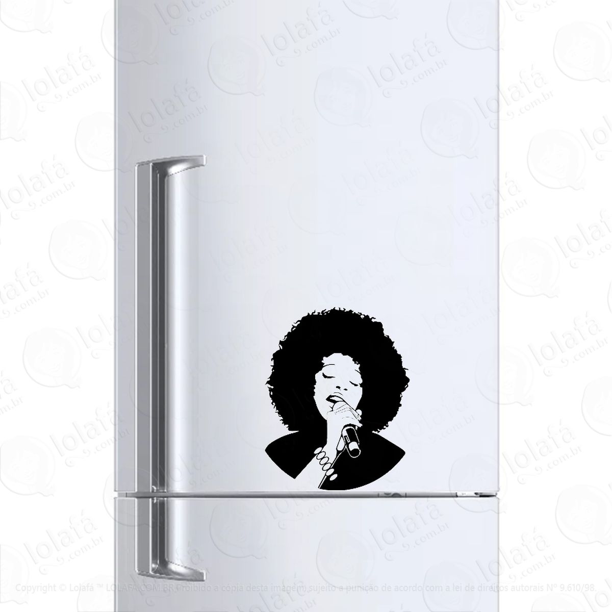 Adesivo Para Geladeira Cantora Soul Black Mod:488