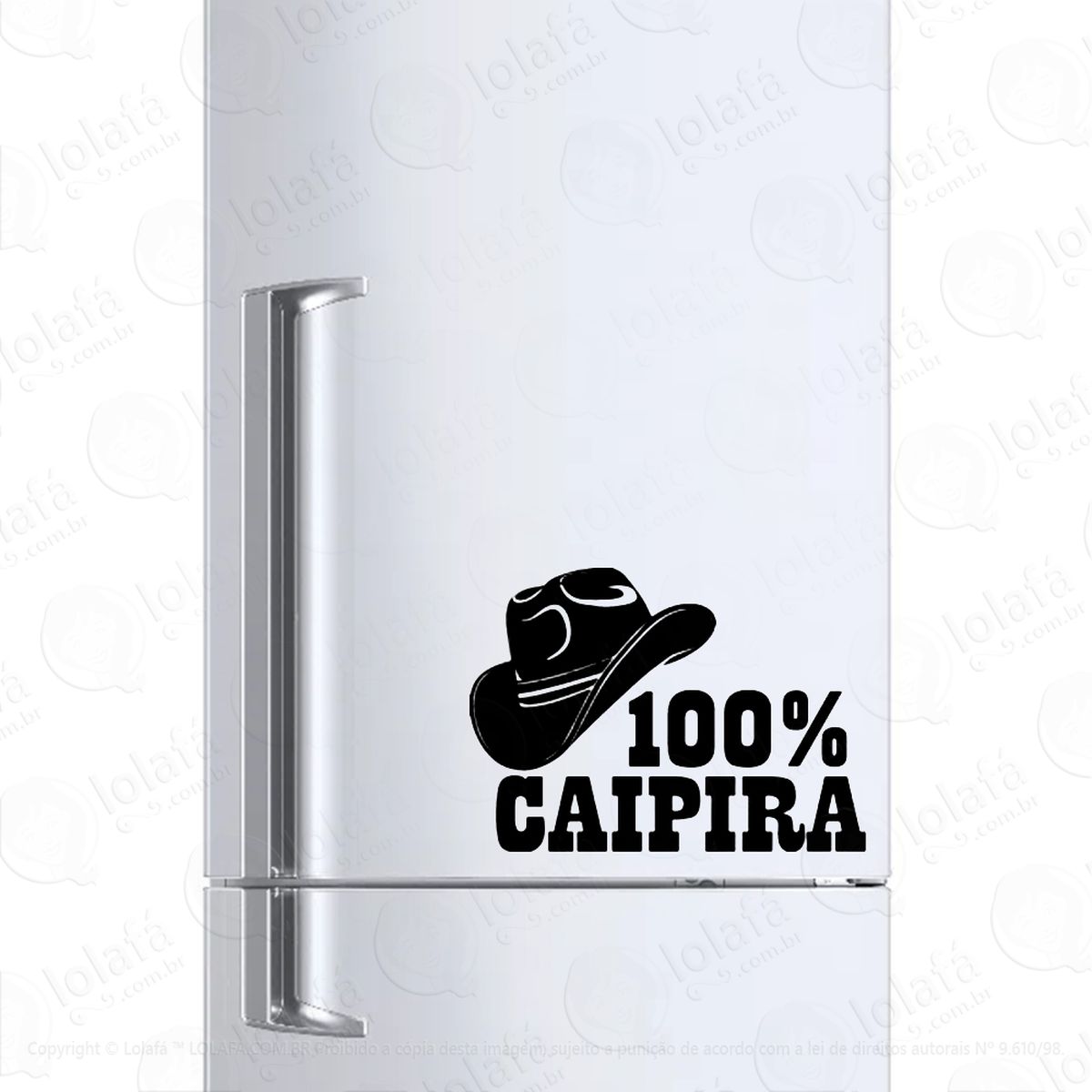 Adesivo Para Geladeira 100% Caipira Mod:530