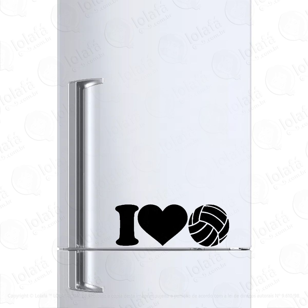 Adesivo Para Geladeira Eu Amo Vôlei Voleibol Mod:563
