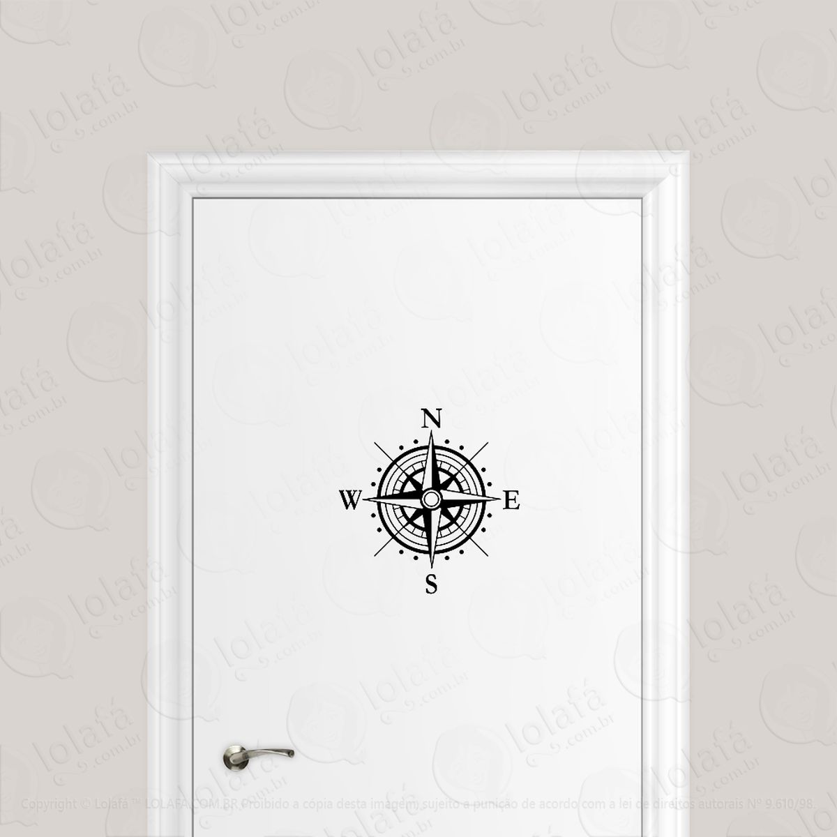 adesivo para porta bússola com pontos cardeais adesivos para porta mod:571