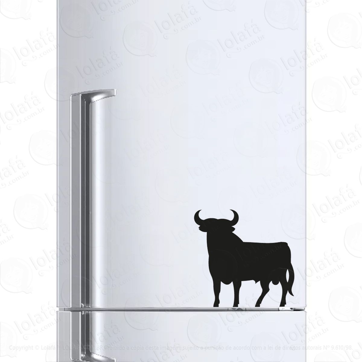 Adesivo Para Geladeira Touro Boi Animal Mod:593