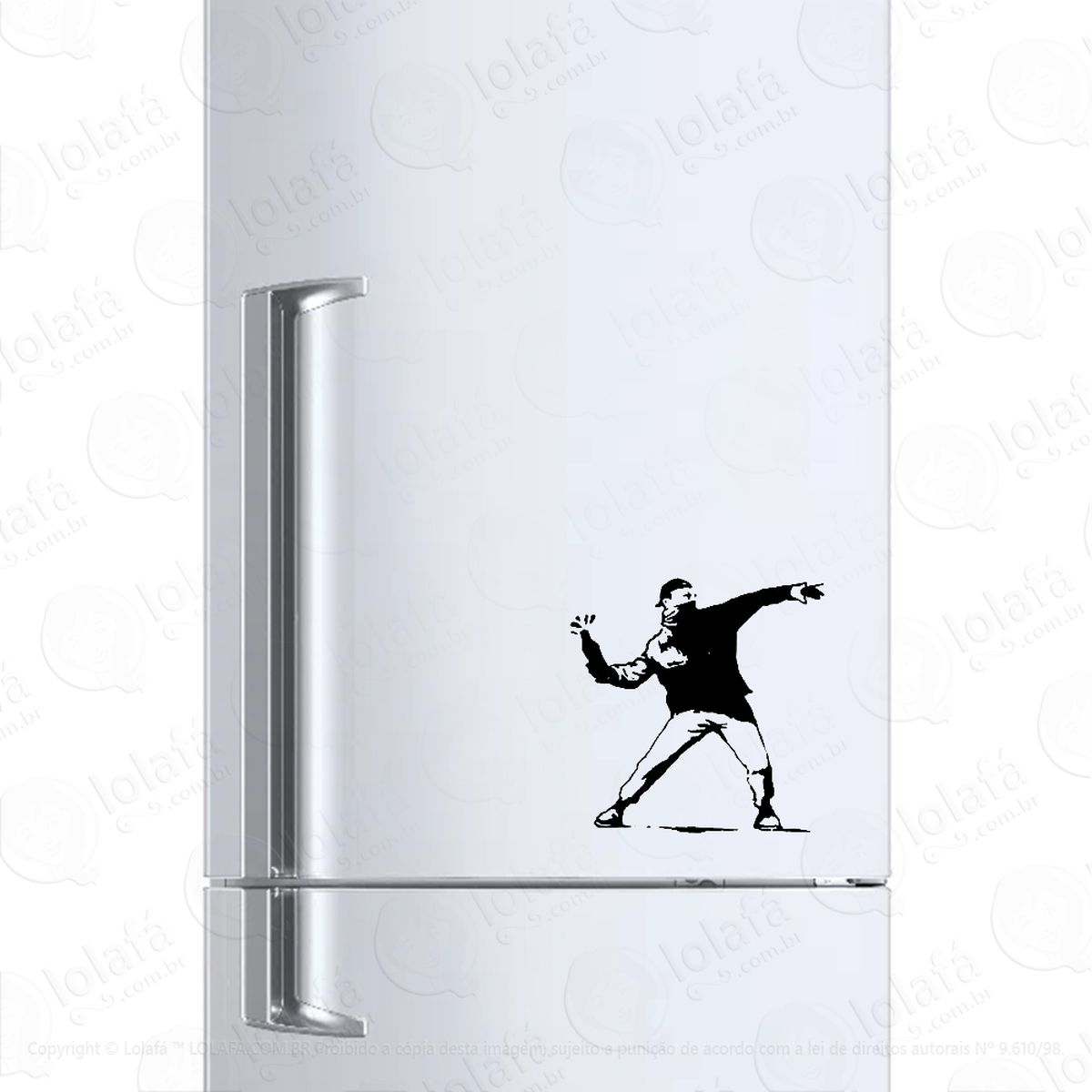 Adesivo Para Geladeira Resistência Homem Molotov Mod:632