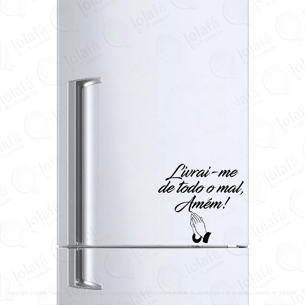 Adesivo Para Geladeira Livrai-me De Todo O Mal, Amém! Mod:736