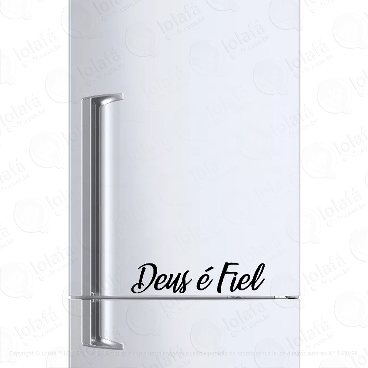 Adesivo Para Geladeira Deus É Fiel Manuscrito Mod:737