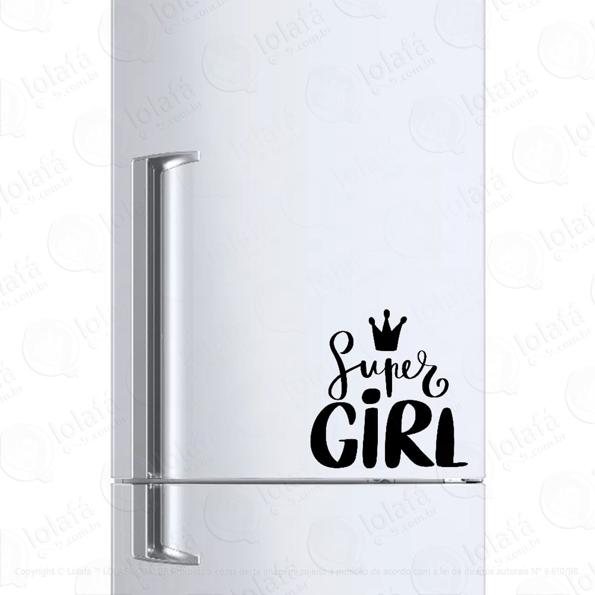 Adesivo Para Geladeira Super Girl Coroa Mod:778