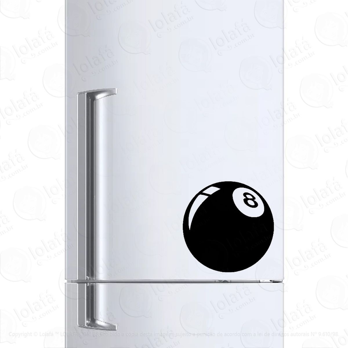 Adesivo Geladeira Frigobar Cervejeira Bola 8 Sinuca Mod:799