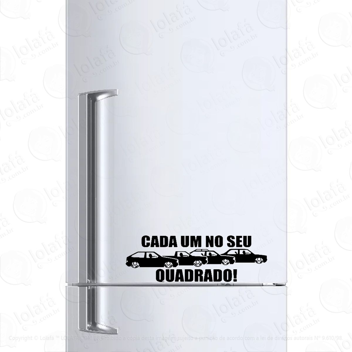 Adesivo Para Geladeira Cada Um No Seu Quadrado Mod:902
