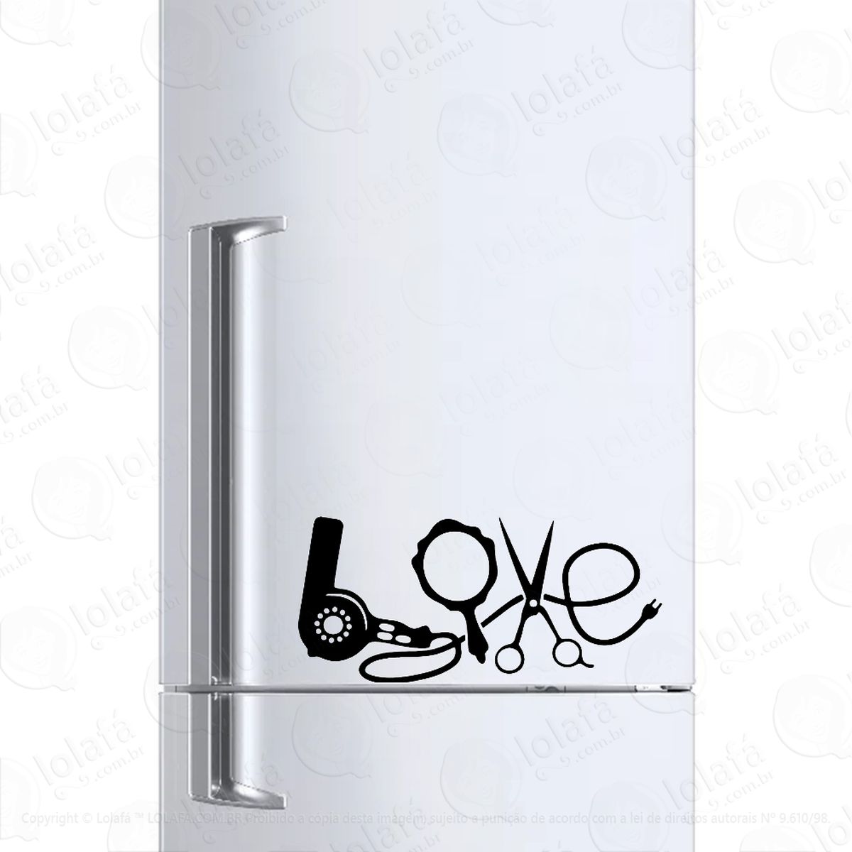 adesivo para geladeira love cabelereiro salão beleza mod:905