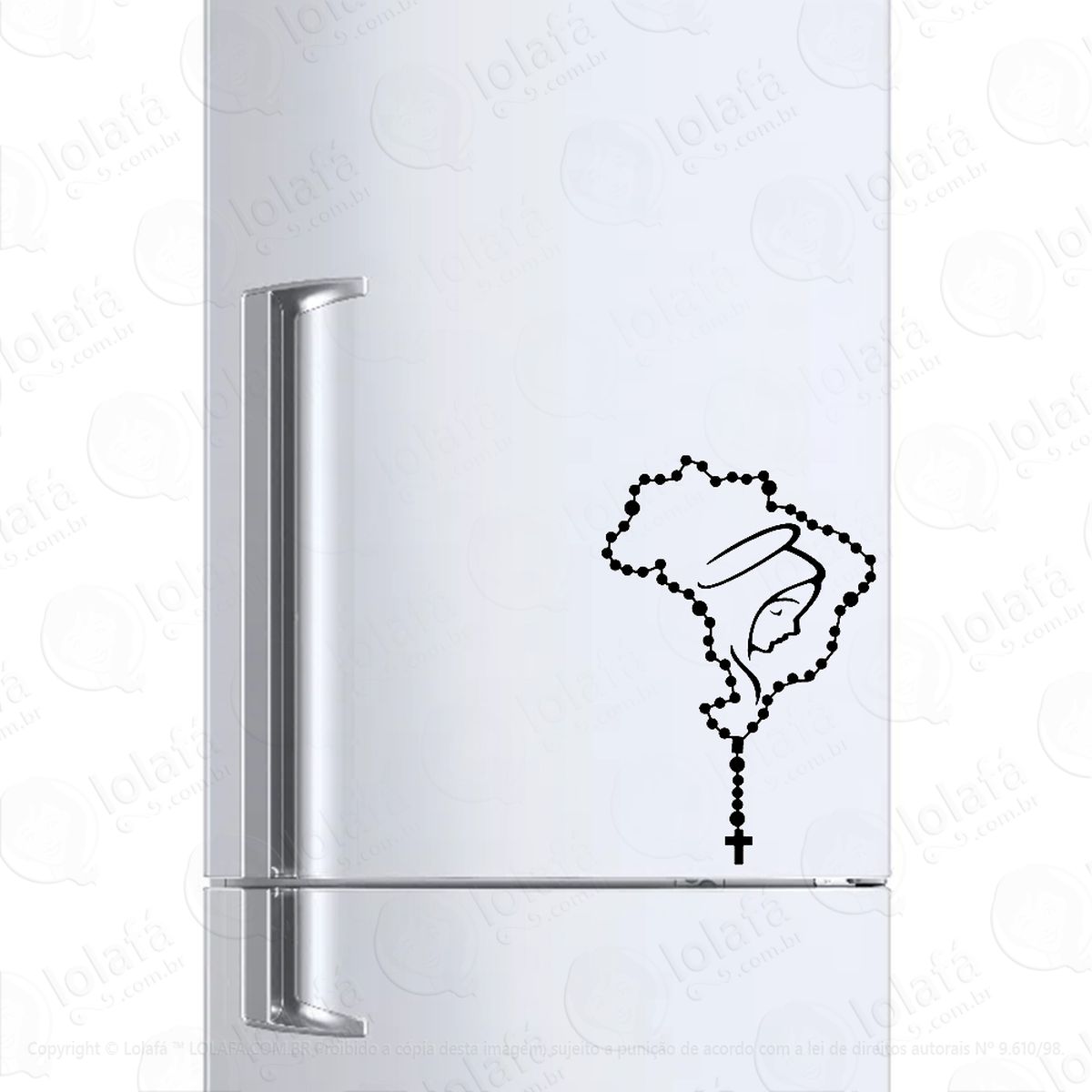 adesivo para geladeira nossa senhora aparecida terço brasil mod:959