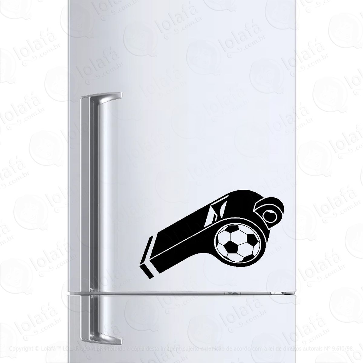 Adesivo Para Geladeira Apito Bola Juiz De Futebool Mod:965