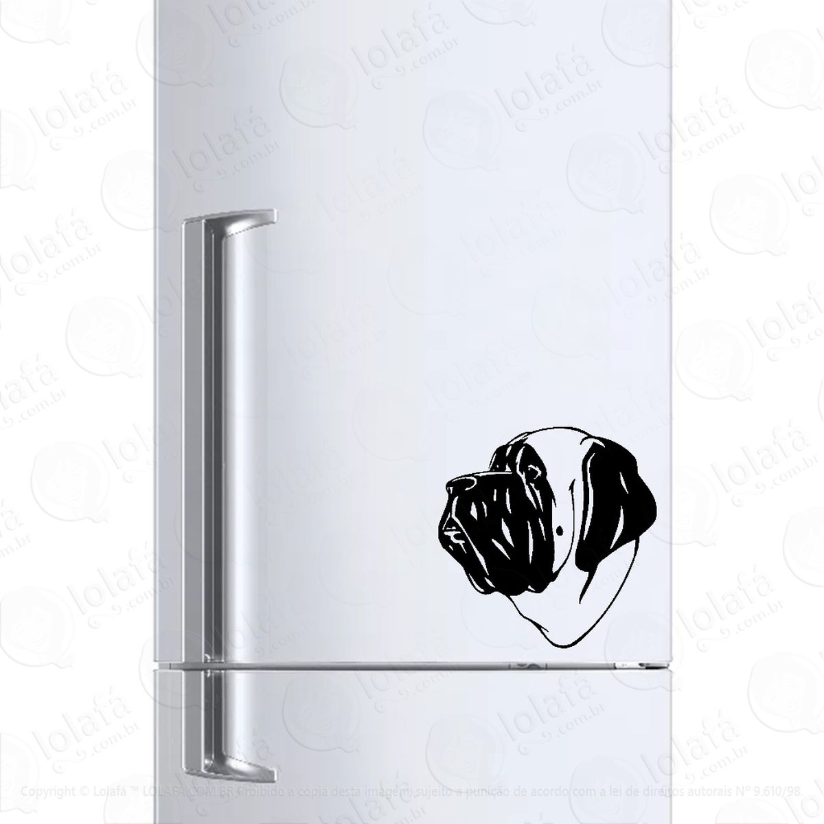 adesivo para geladeira rosto cachorro raça fila mod:978