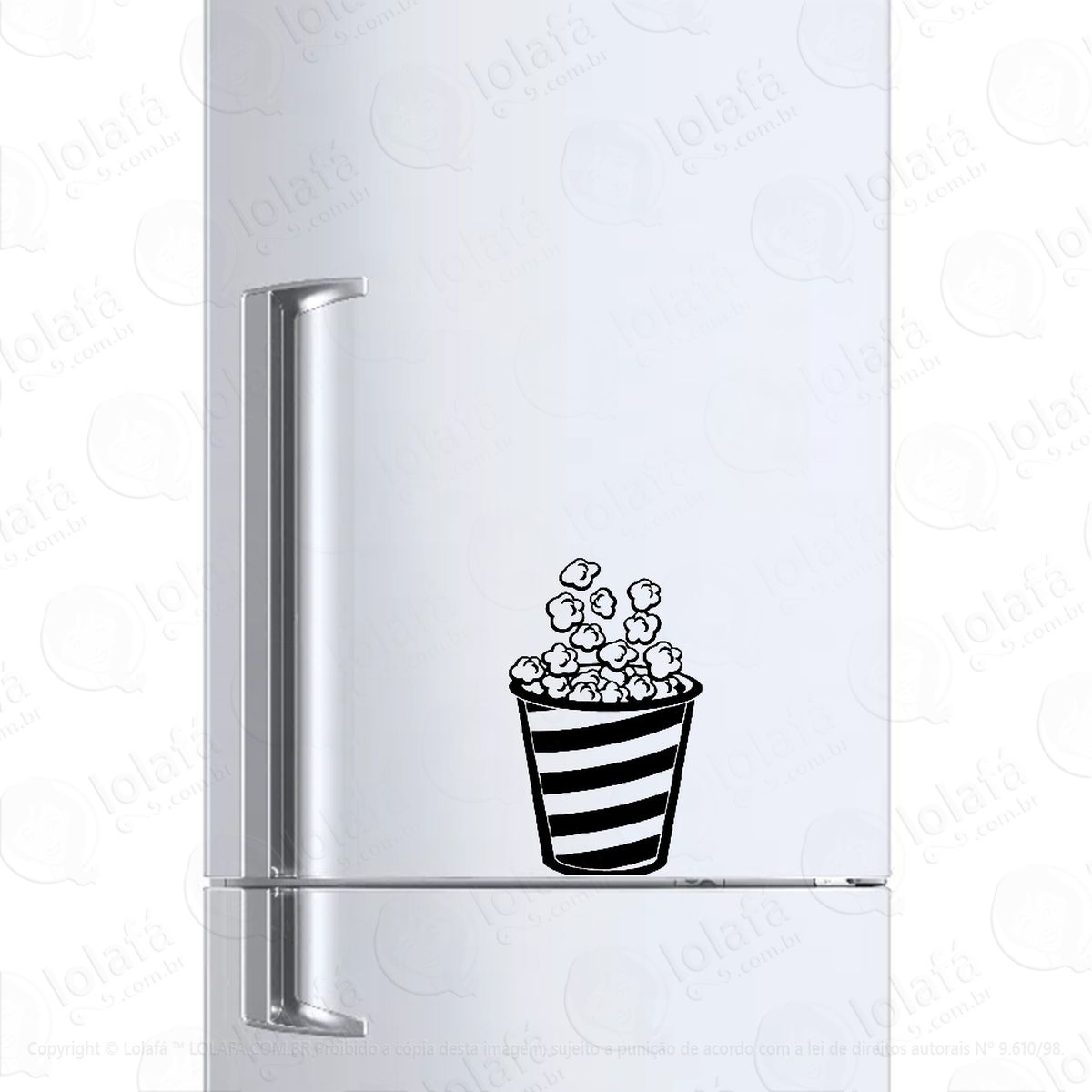 Adesivo Para Geladeira Balde De Pipoca Cinema Mod:1011