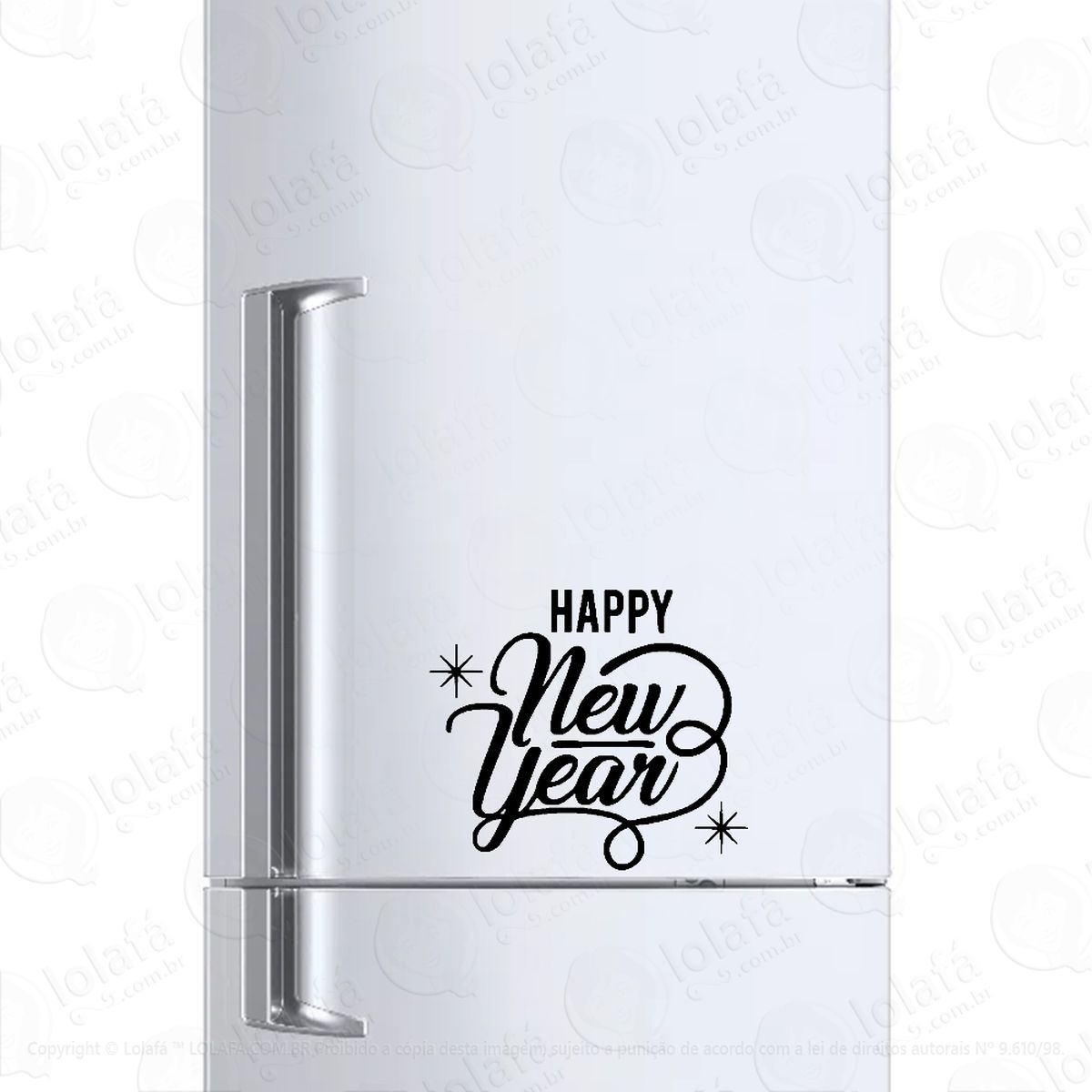 Adesivo Para Geladeira Happy New Year Mod:1130